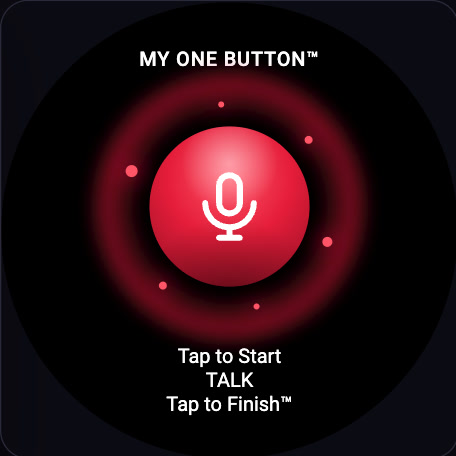 The My One Button app open on Pixel Watch — the real orb