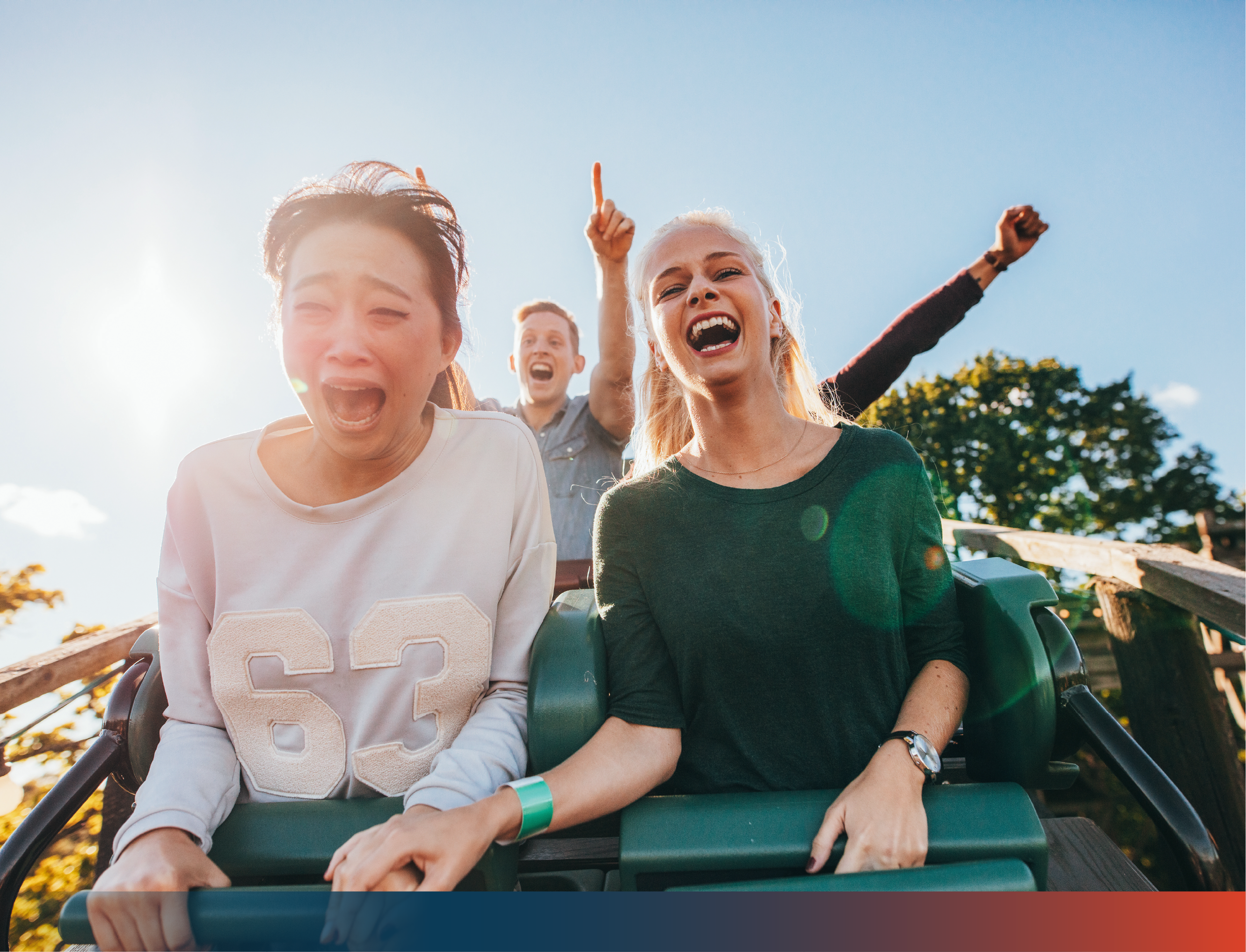 People riding a rollercoaster