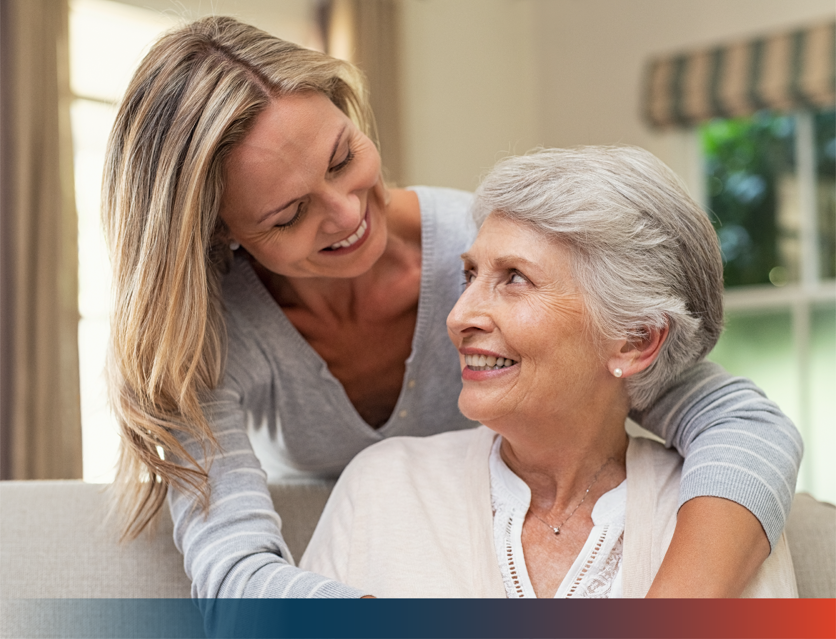 Elderly woman with middle aged woman