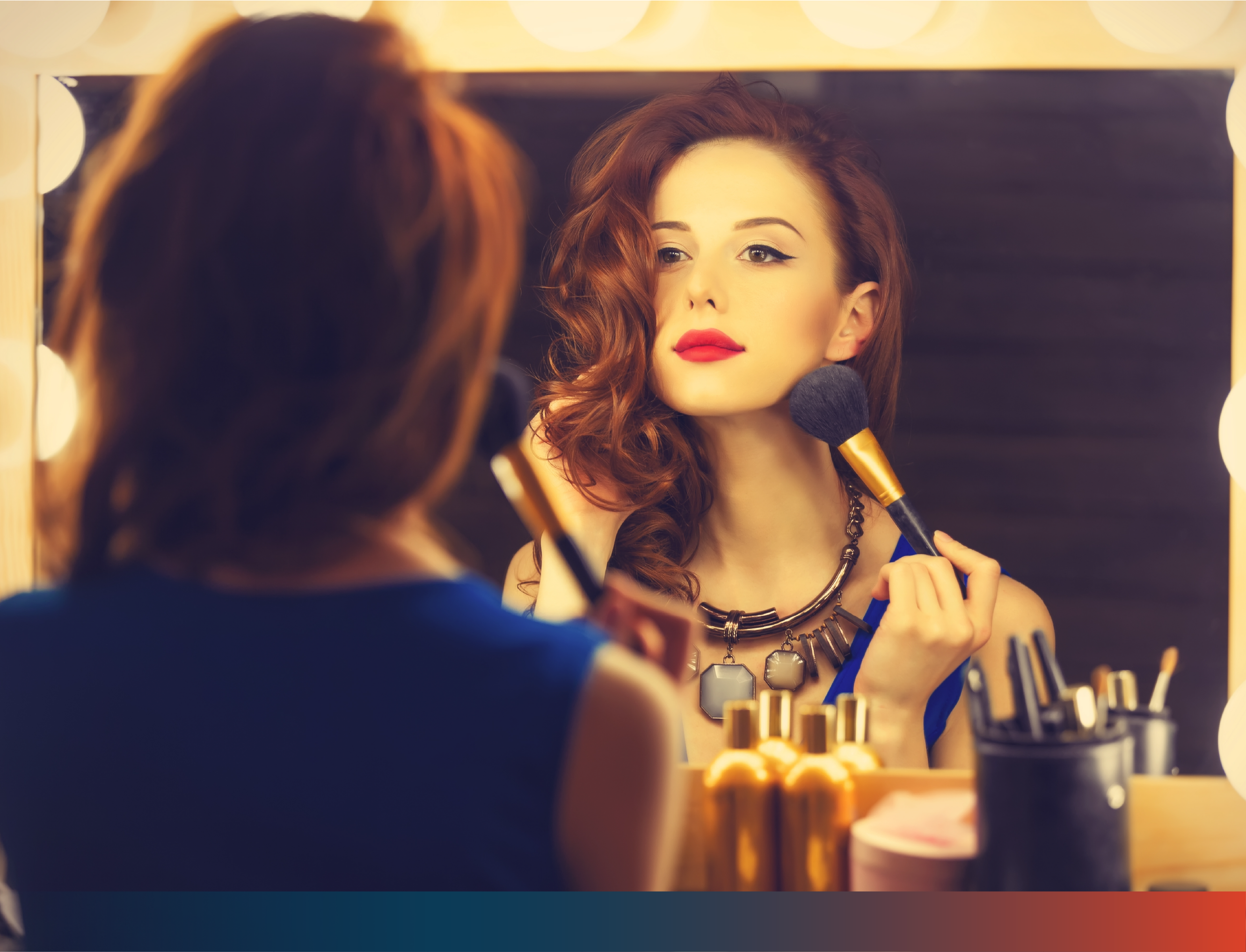 Woman doing makeup