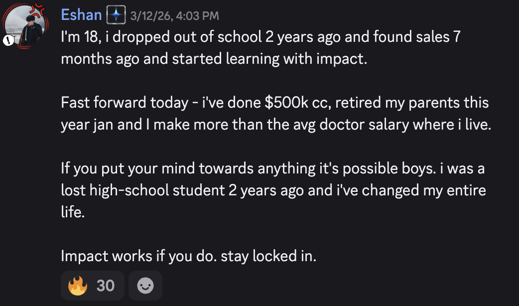 Eshan — $500k, retired parents at 18