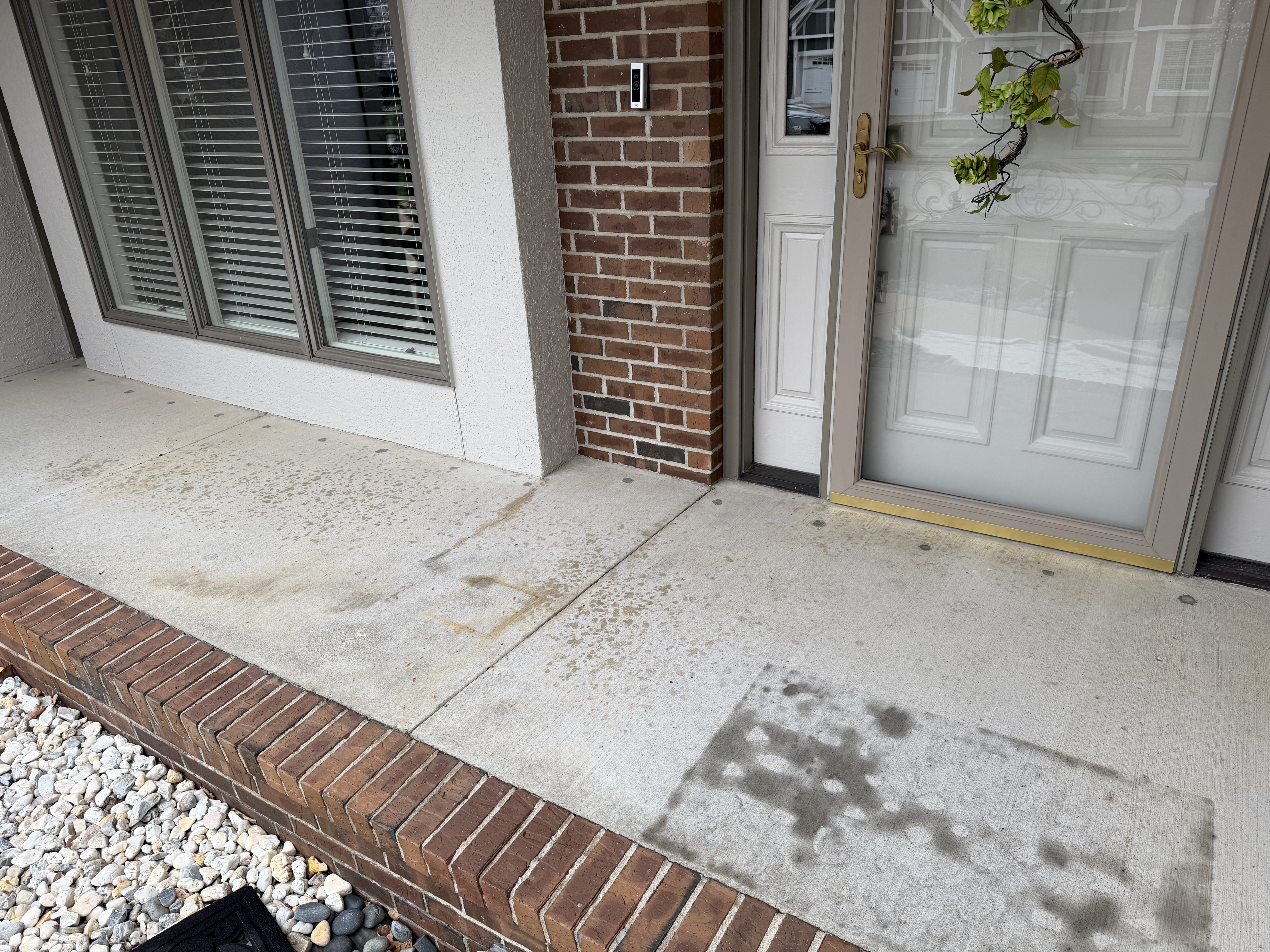 Quartz patio before coating Kansas City