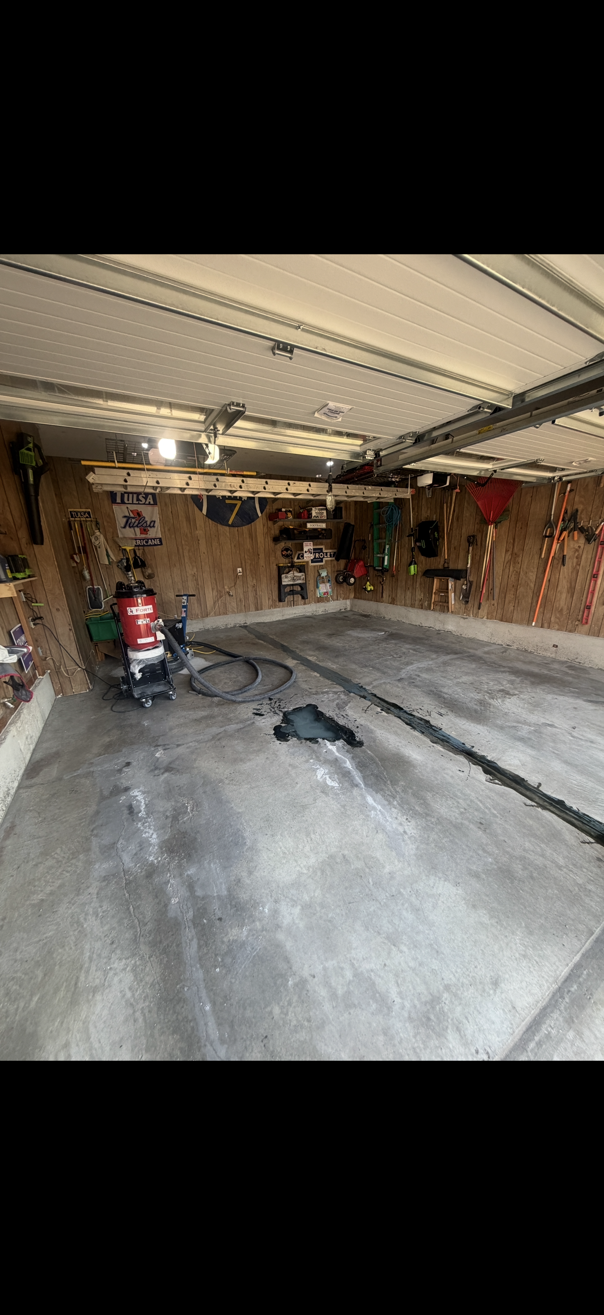 Before garage floor coating Kansas City