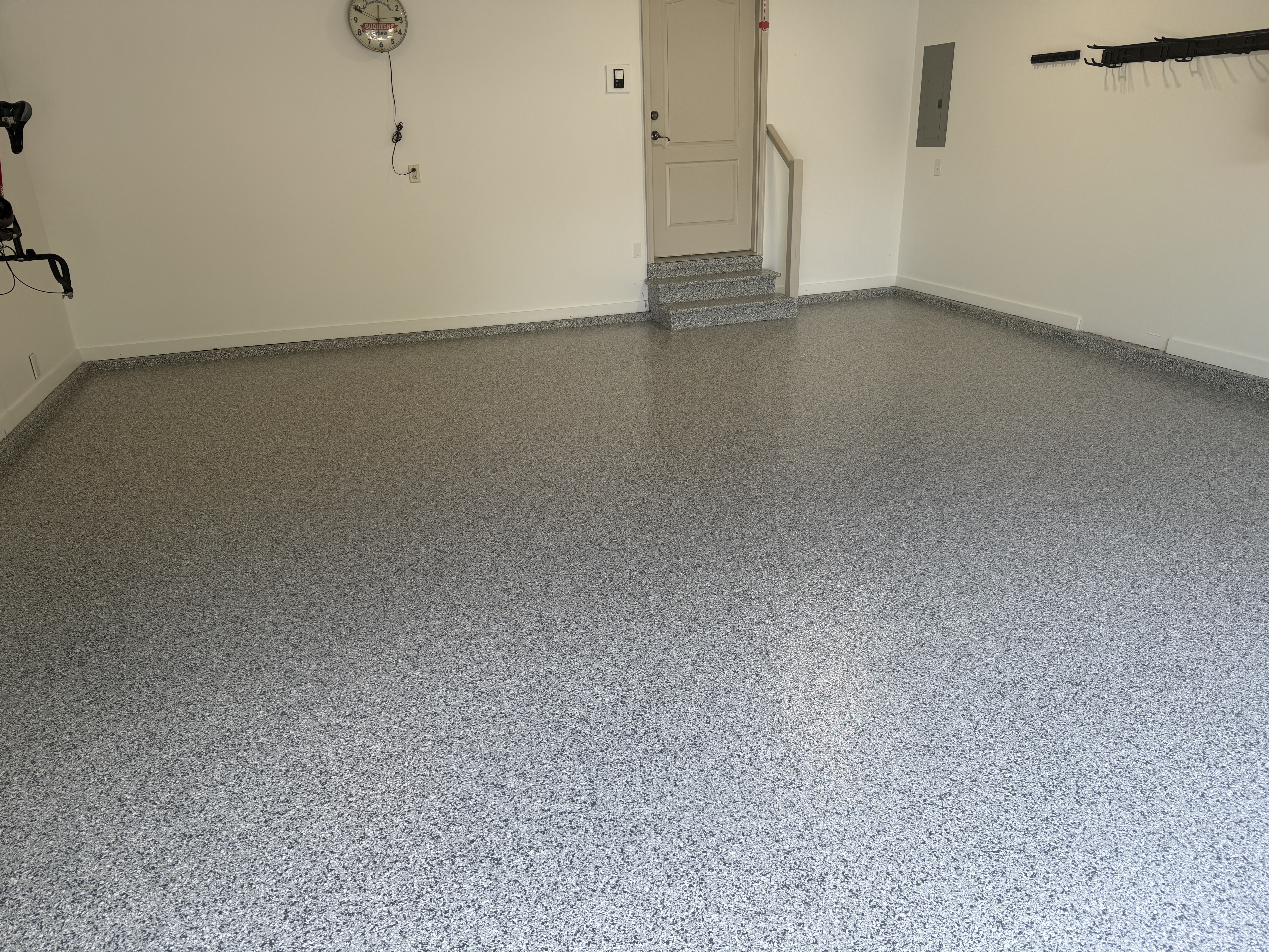 Gravel blend epoxy garage floor coating Kansas City