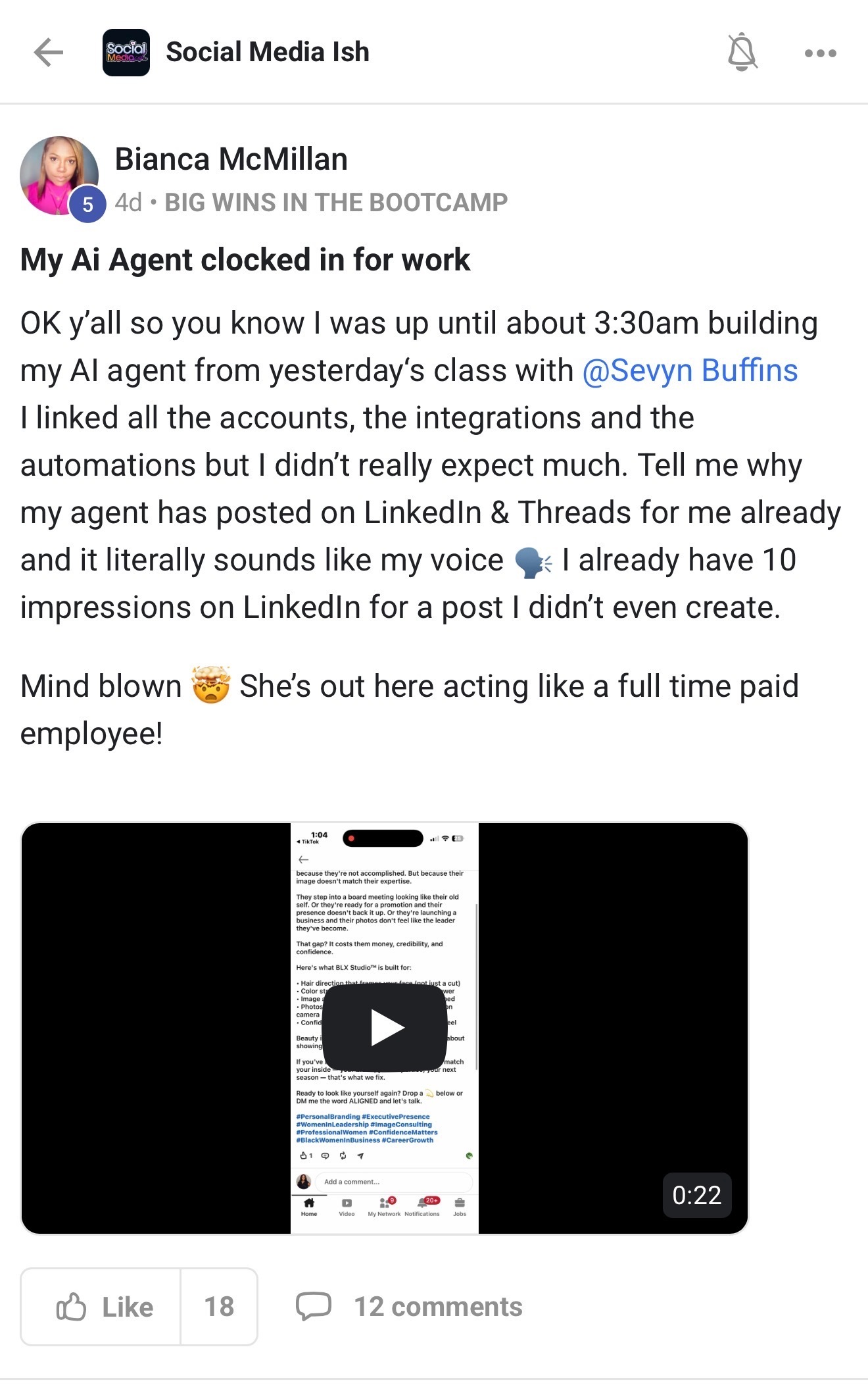 Real DM and result screenshot