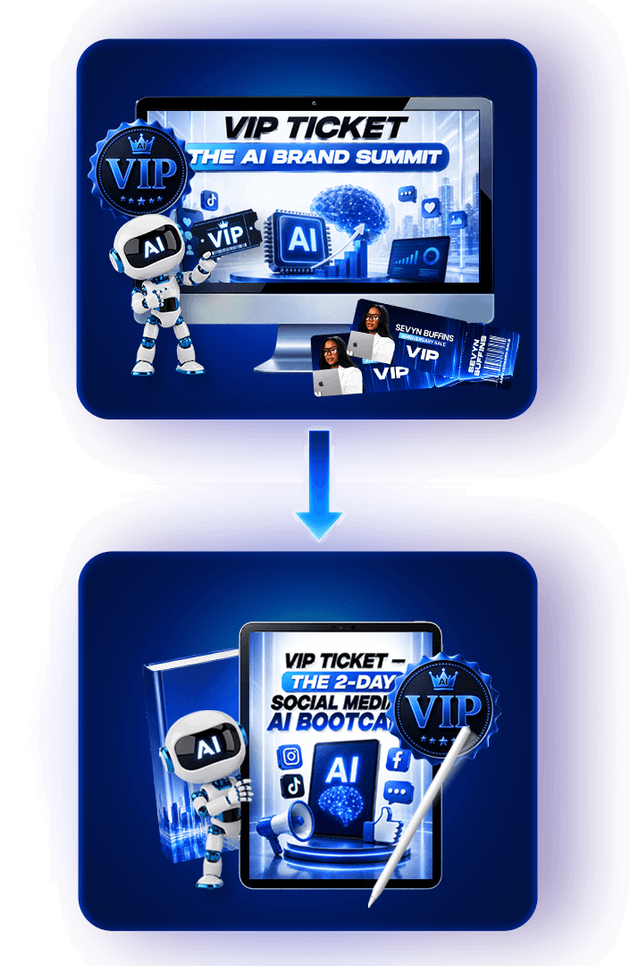 Days 1–3 The AI Brand Summit, then Days 4–5 The Social Media and AI Bootcamp
