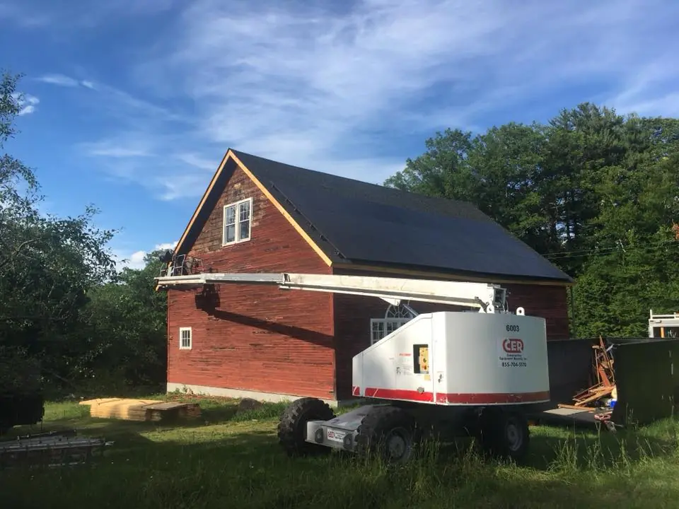 Existing barn exterior before siding restoration