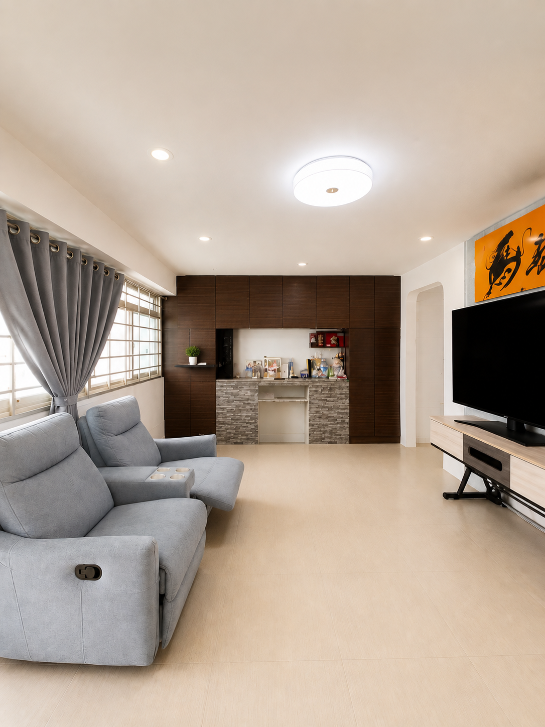 Living room after staging