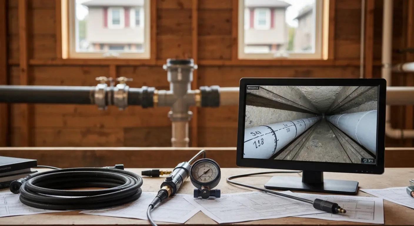 Sewer line inspection and cleaning