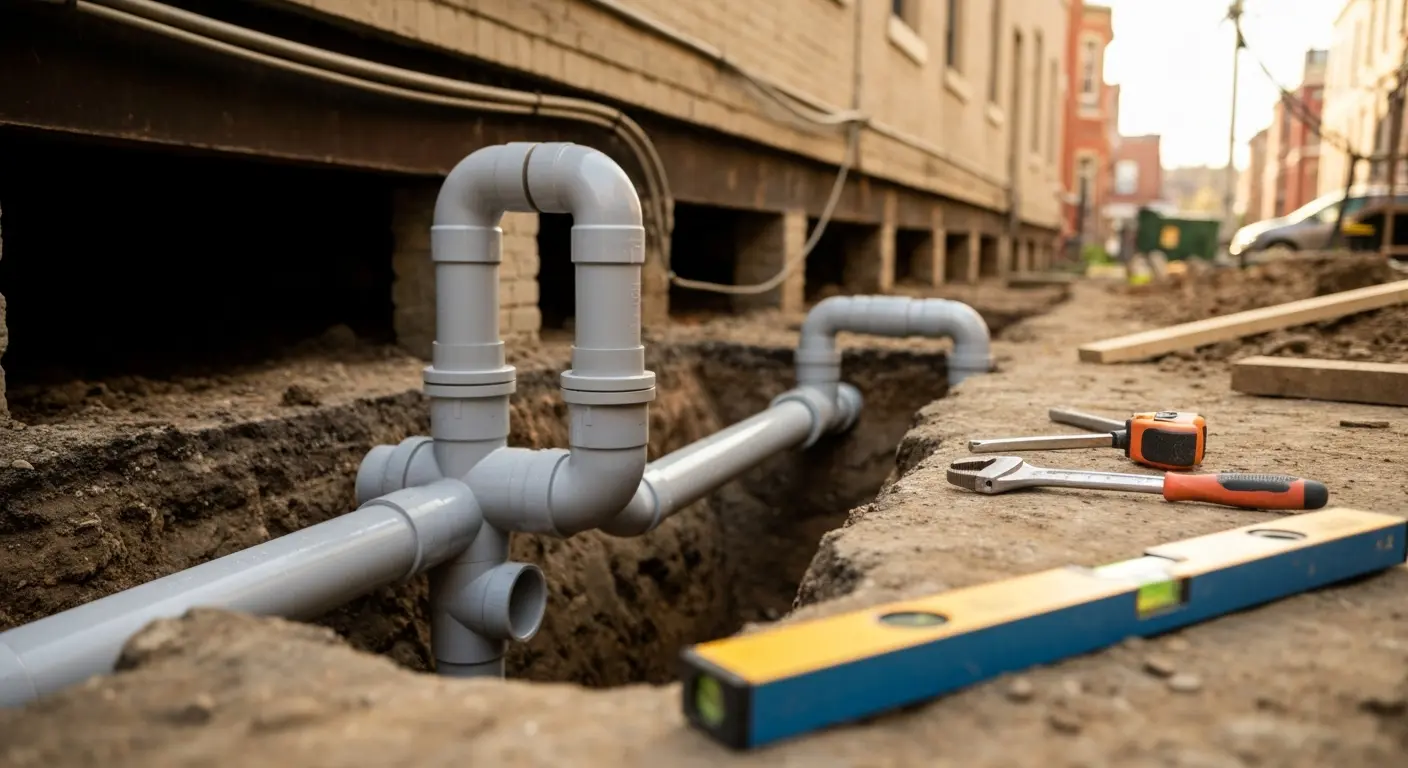 Drain repair work