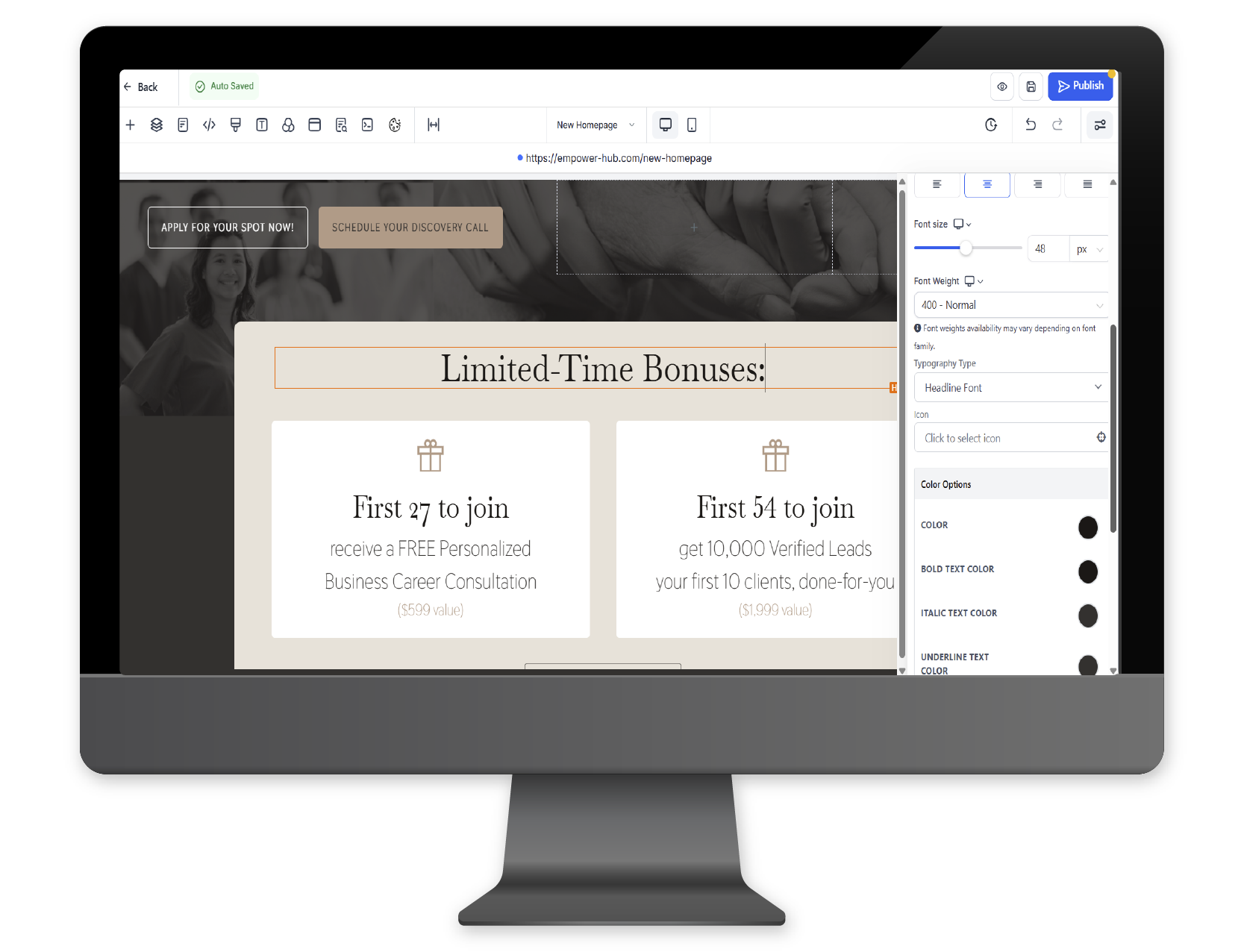 Funnel and website builder