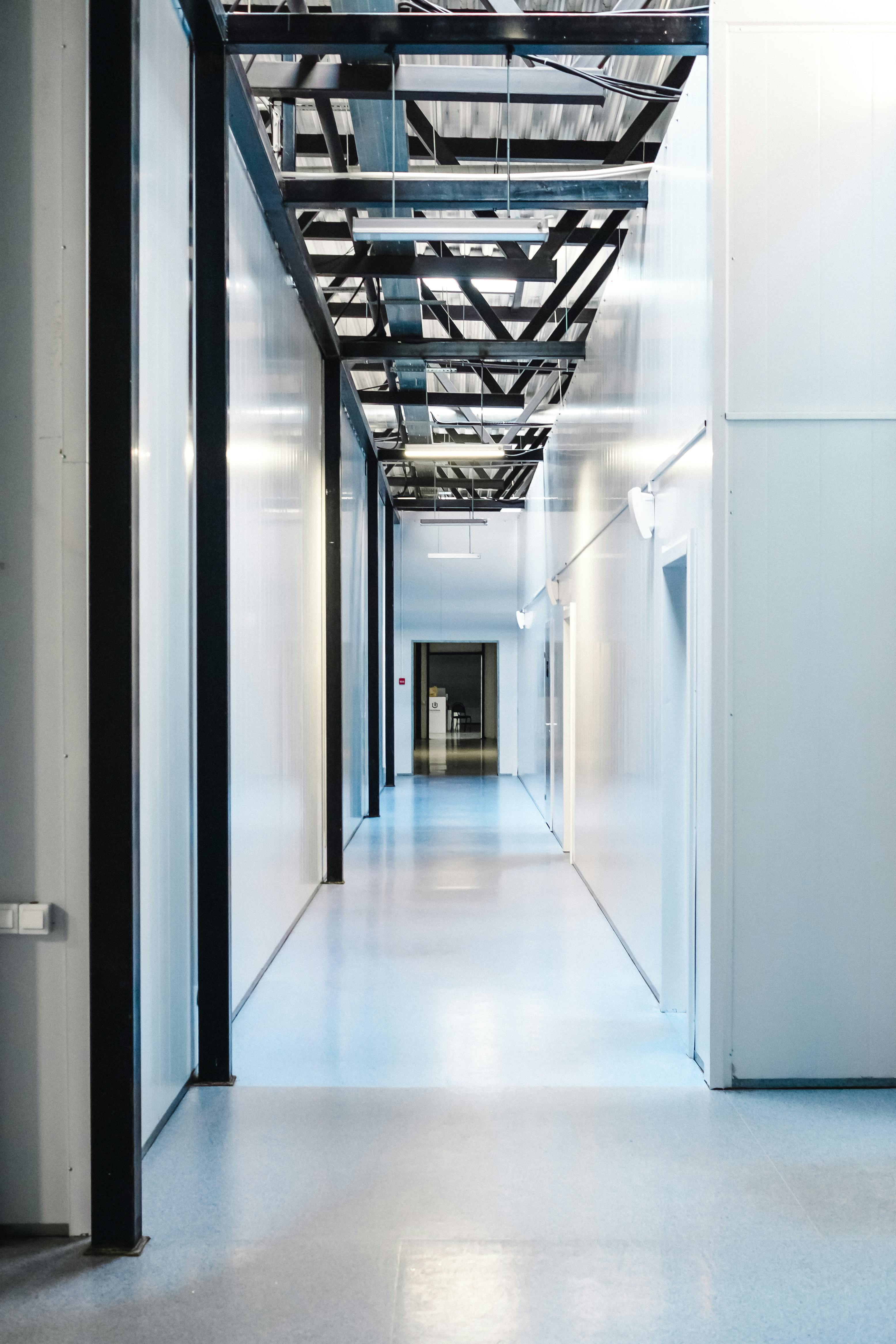 Clean dental practice hallway with modern design