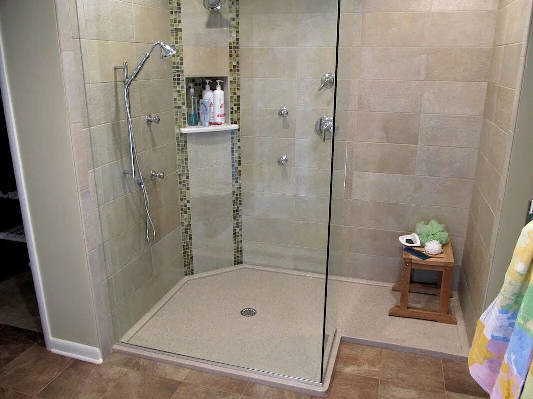 Onyx shower base installed by Landmark Bath Richmond VA