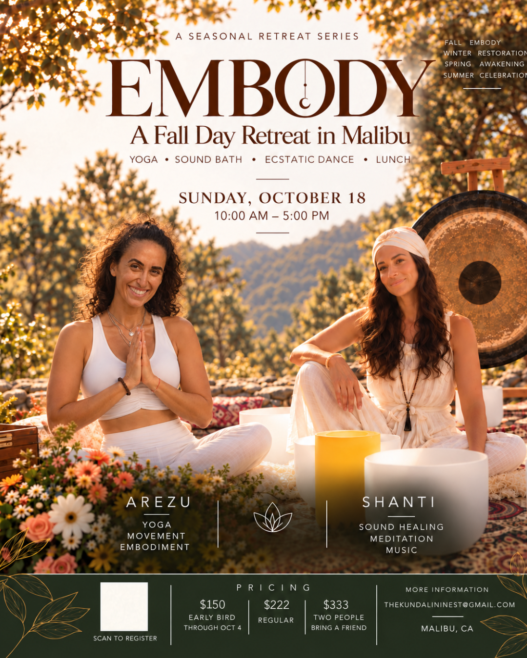 Embody Fall Day Retreat in Malibu