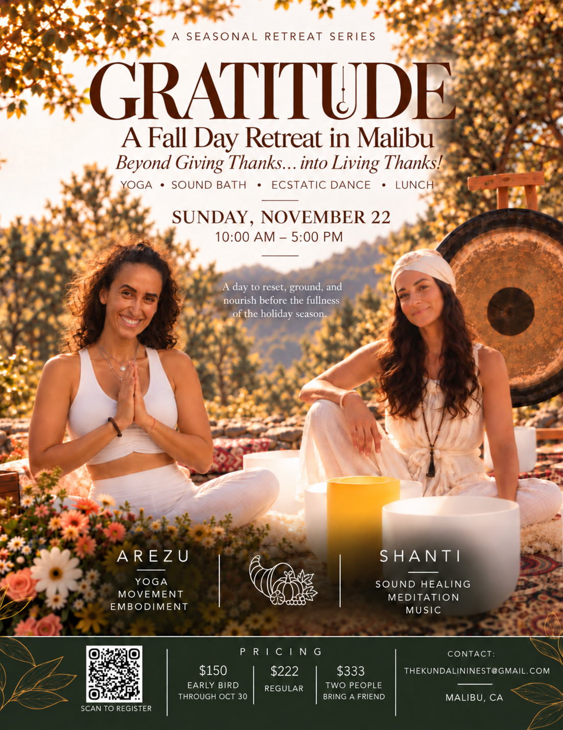 Gratitude Fall Day Retreat in Malibu