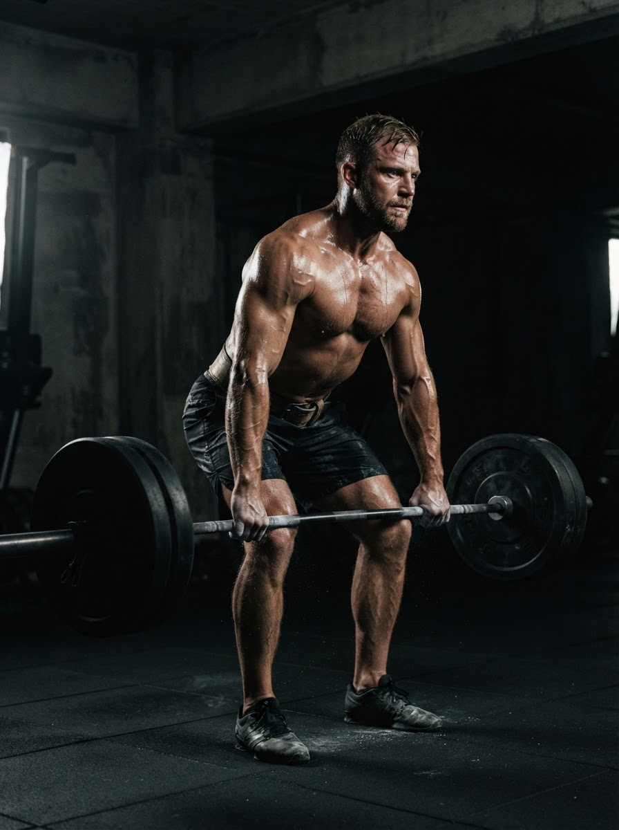 Athlete performing a deadlift