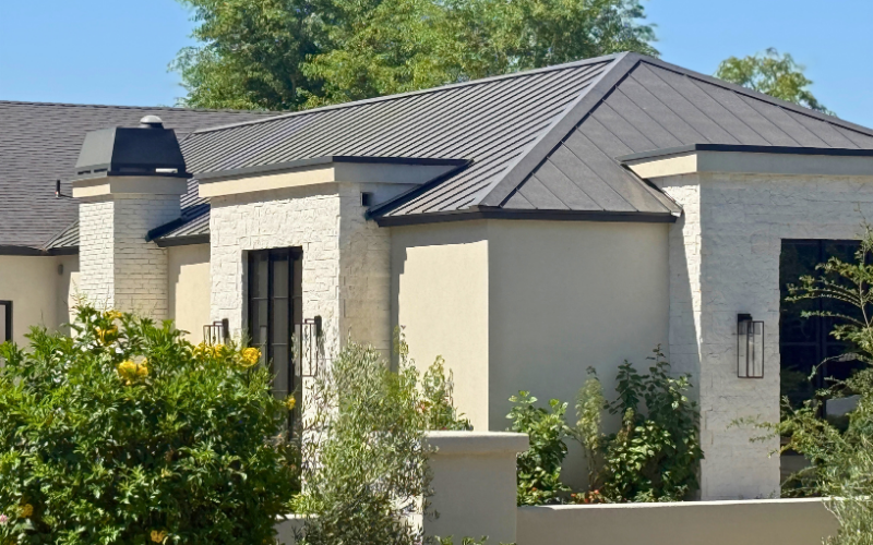 Standing seam metal roof on contemporary East Valley home