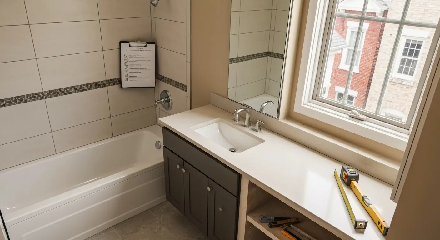 Completed bathroom renovation