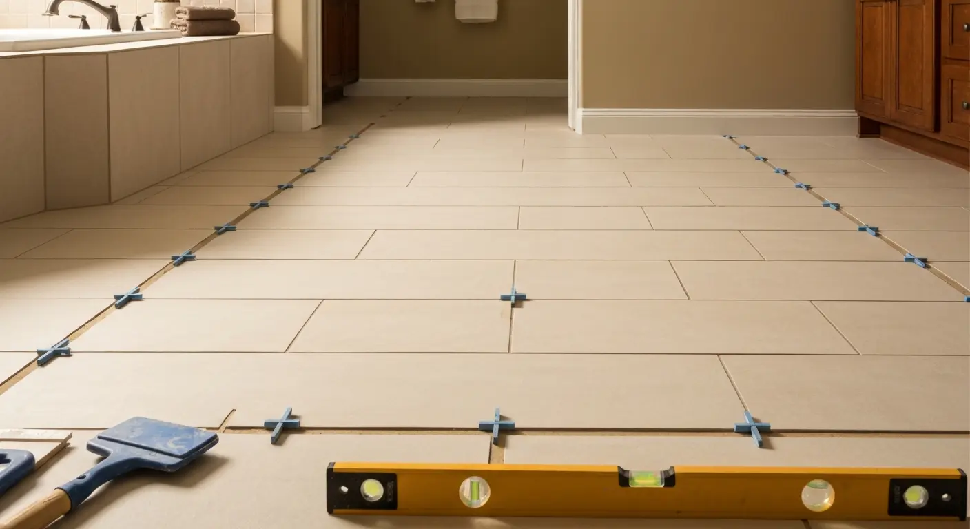 Bathroom flooring installation