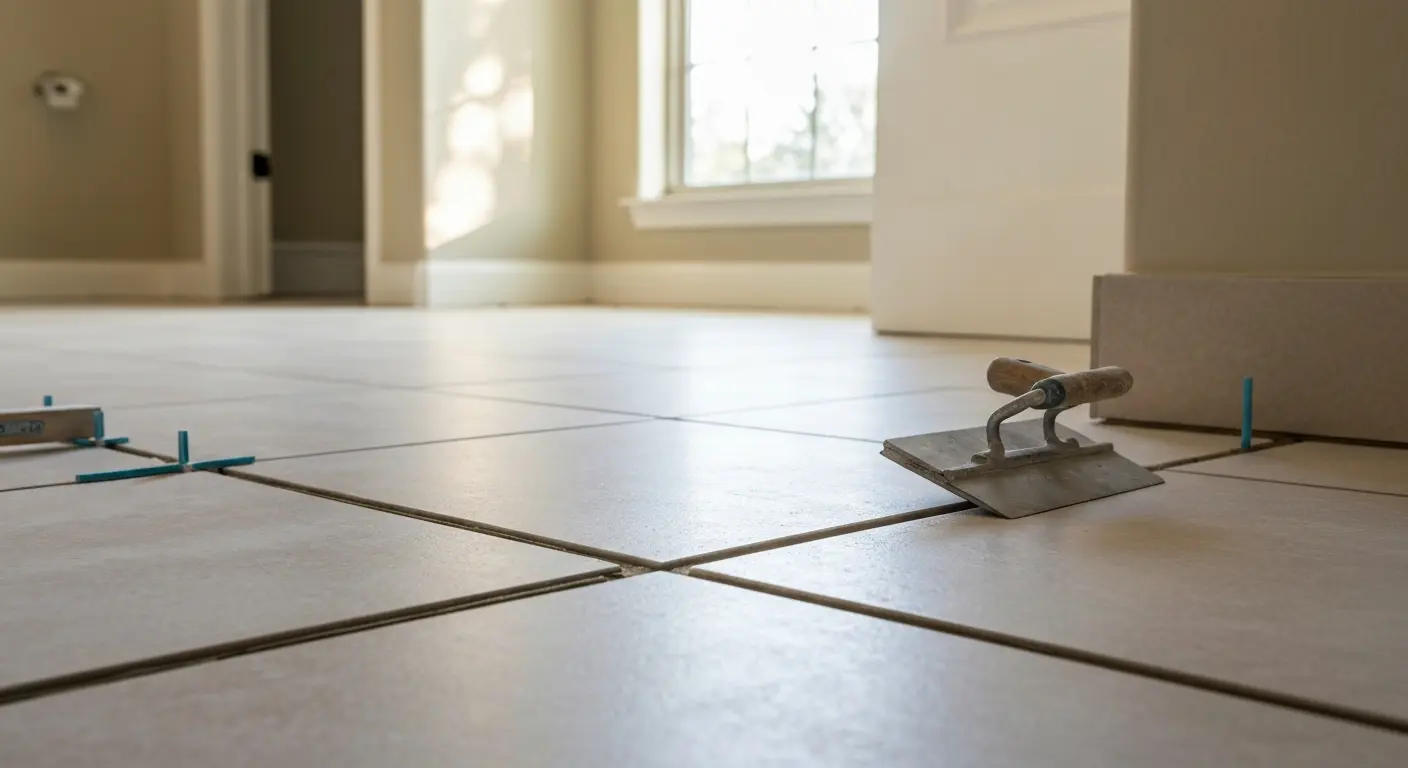 Ceramic tile bathroom floor