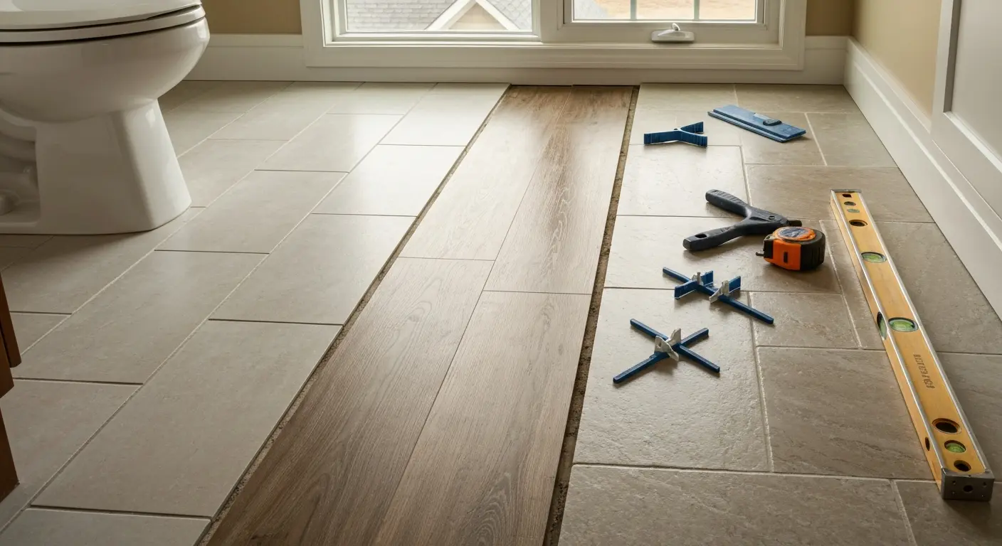Bathroom flooring installation