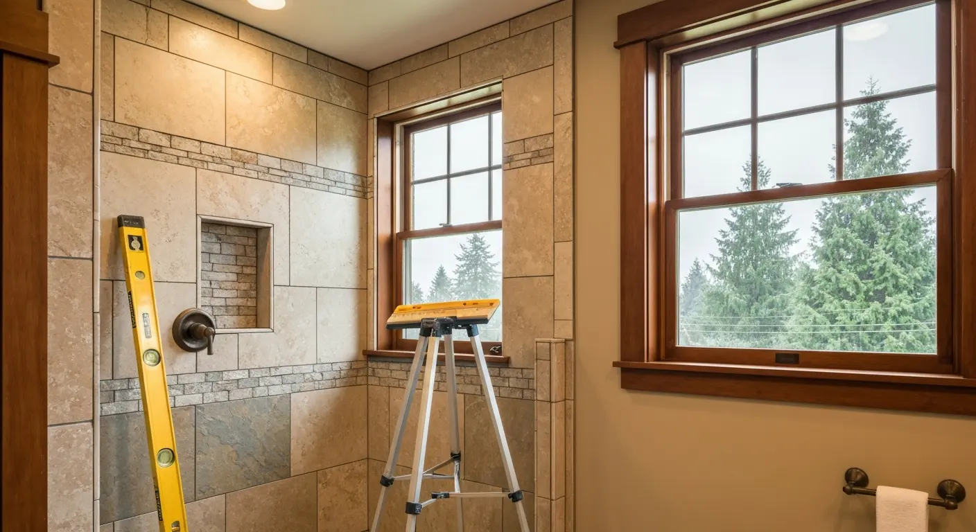 Tile shower installation