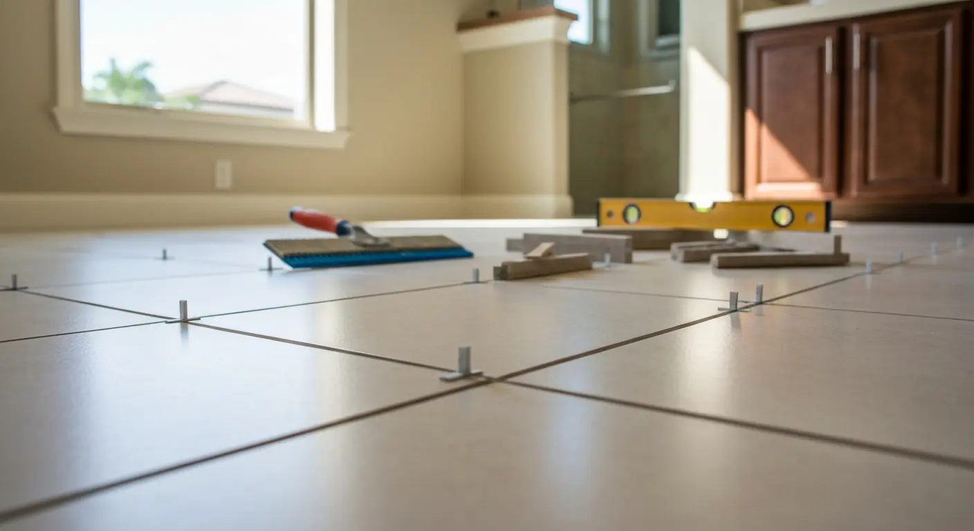 Bathroom flooring installation