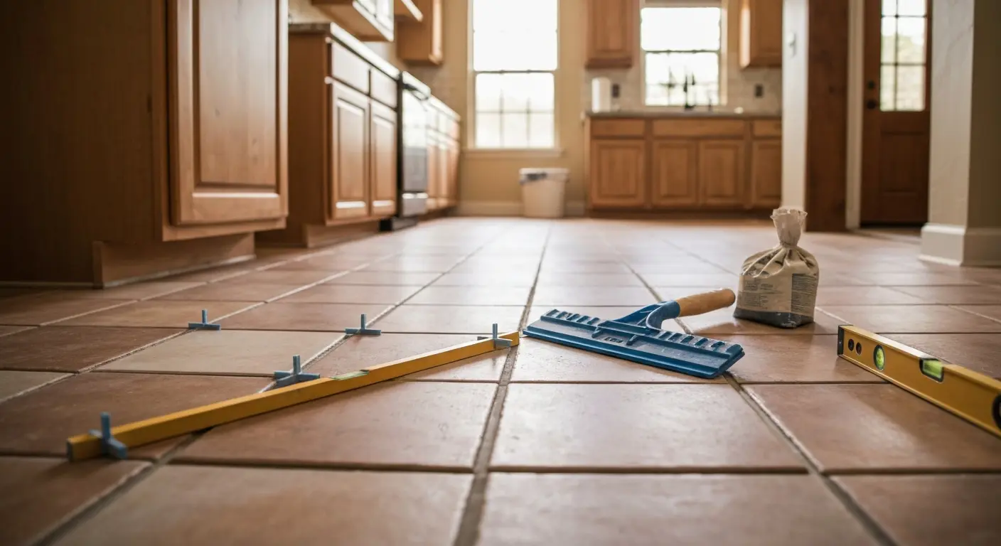 Tile kitchen flooring installation