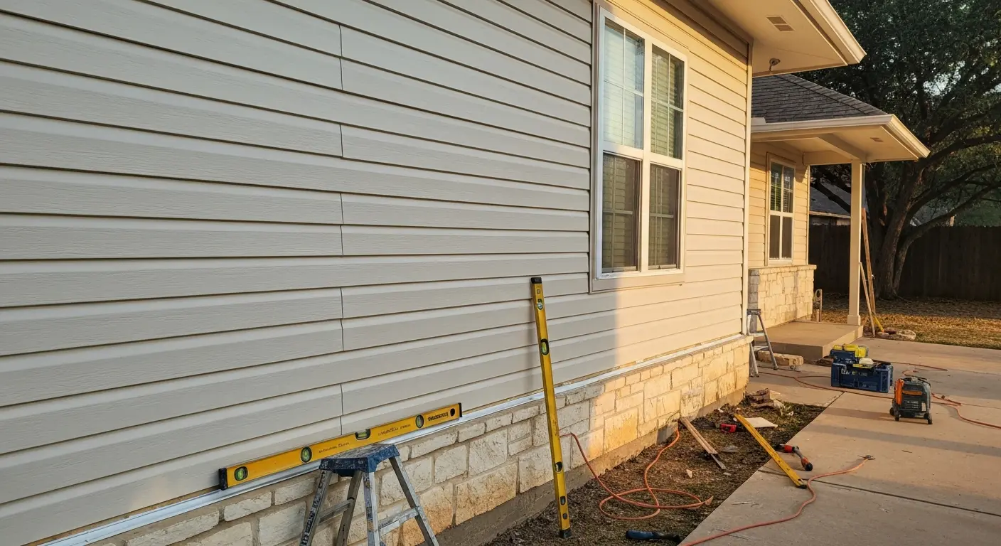Vinyl siding installation project