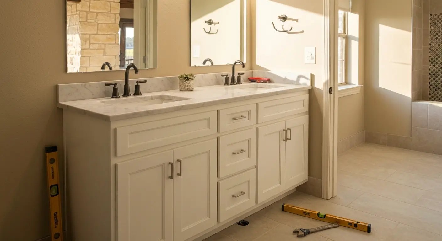 Bathroom vanity installation