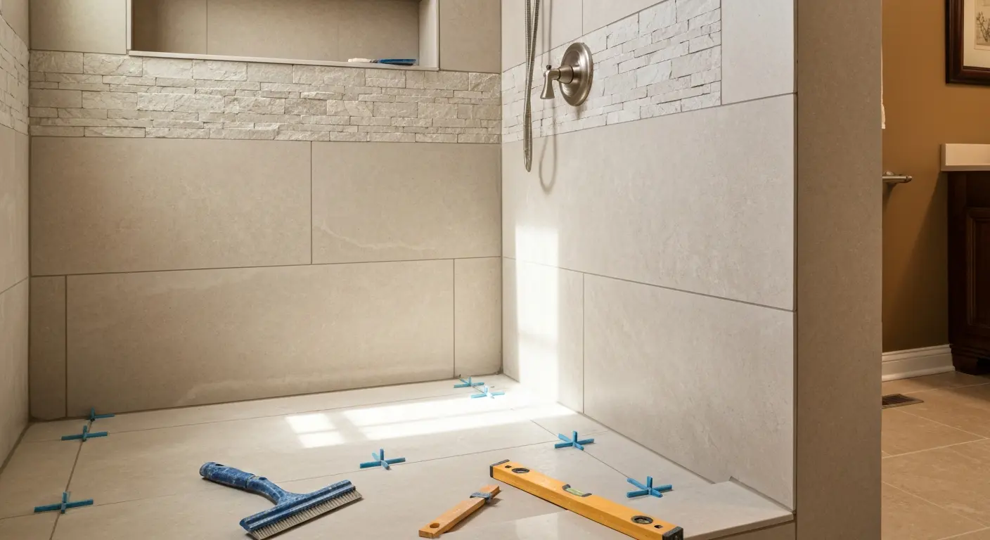 Tile shower installation