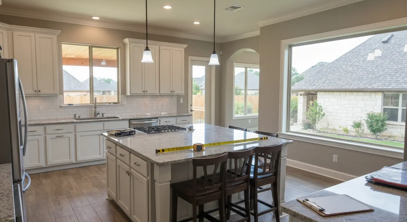 Kitchen with island and modern finishes