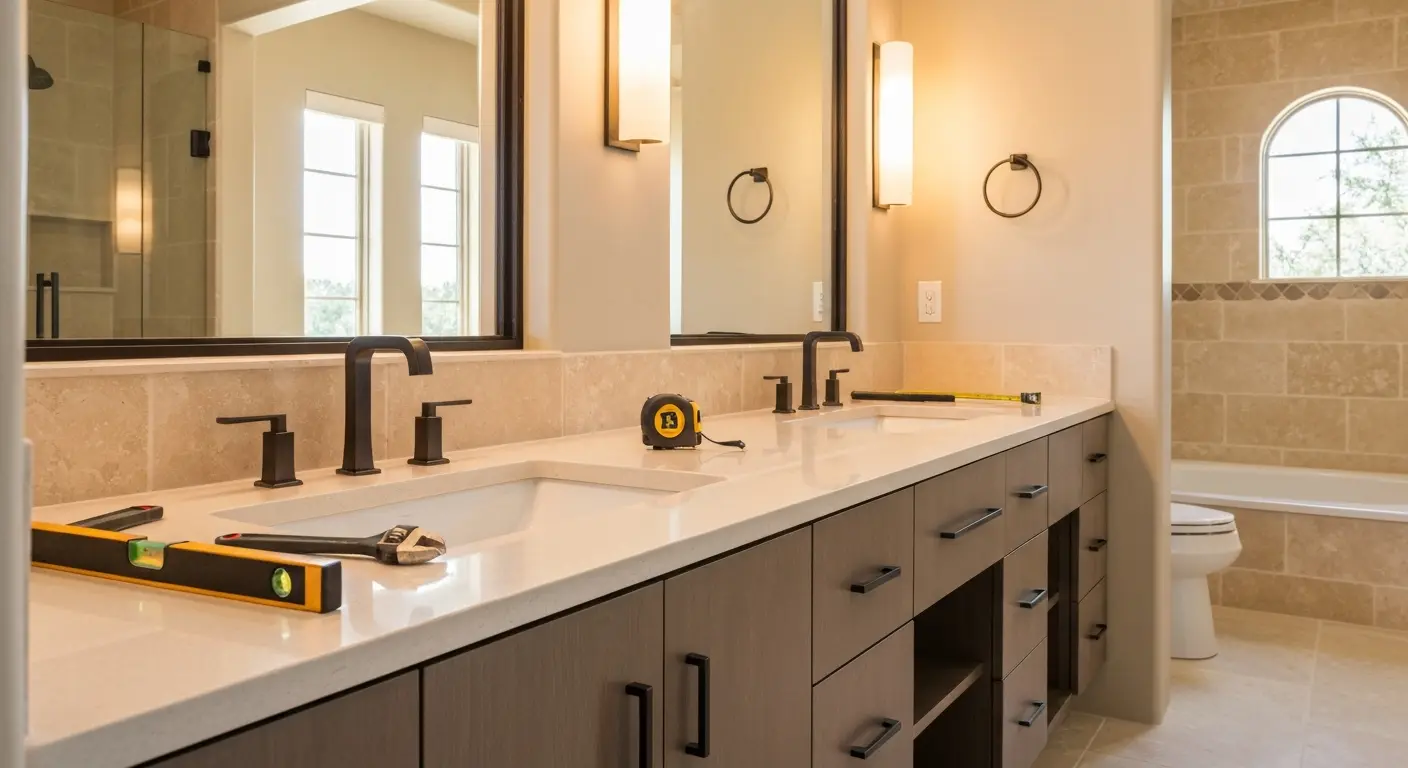 Bathroom vanity installation