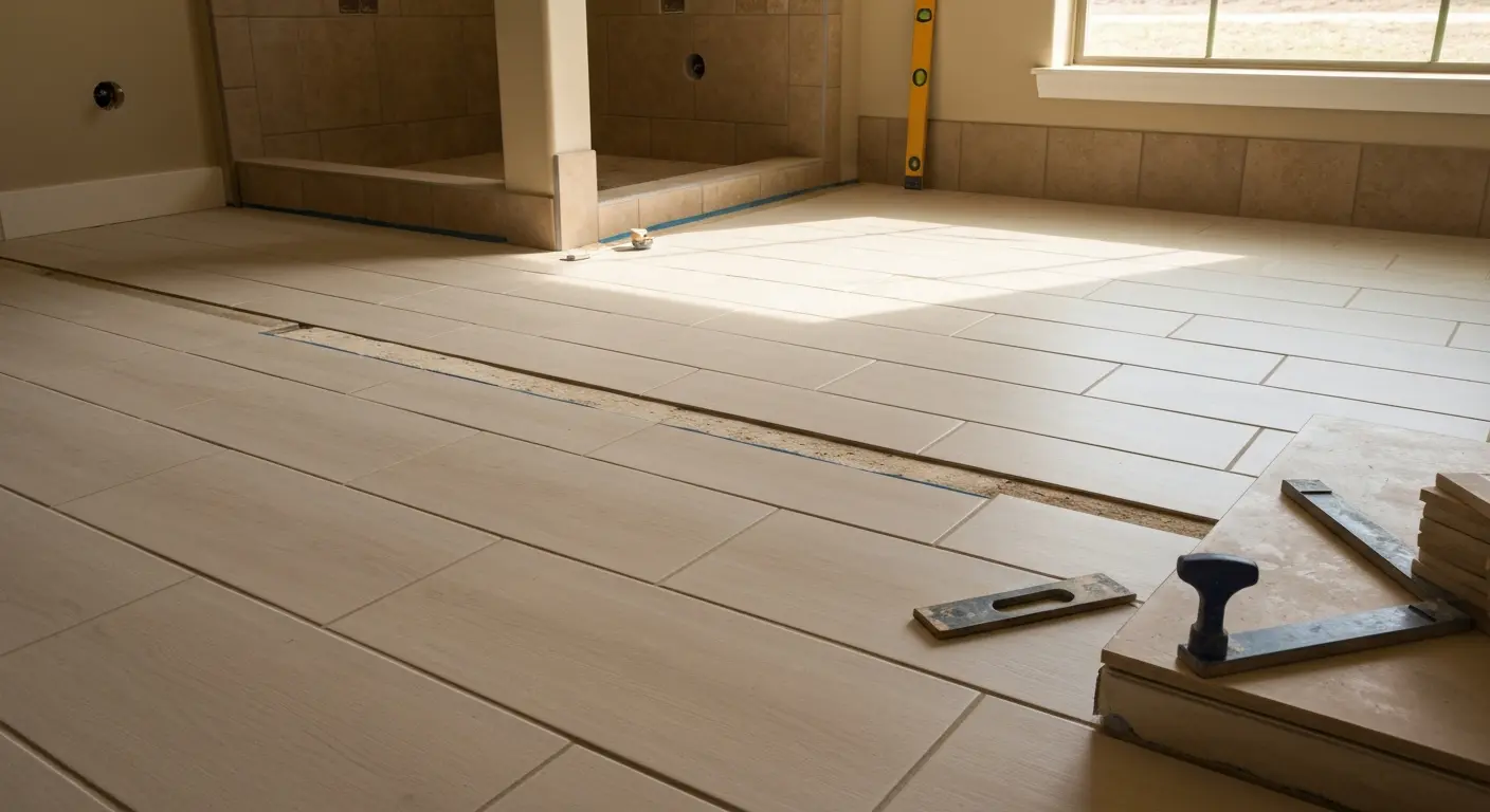 Bathroom flooring installation