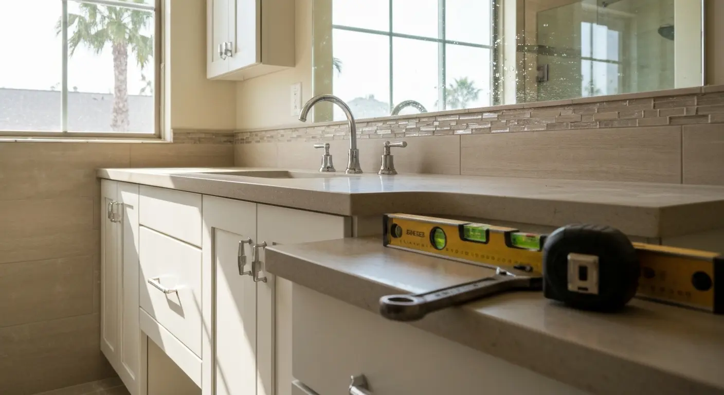 Bathroom vanity installation