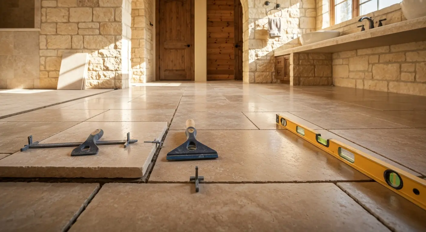Bathroom flooring installation
