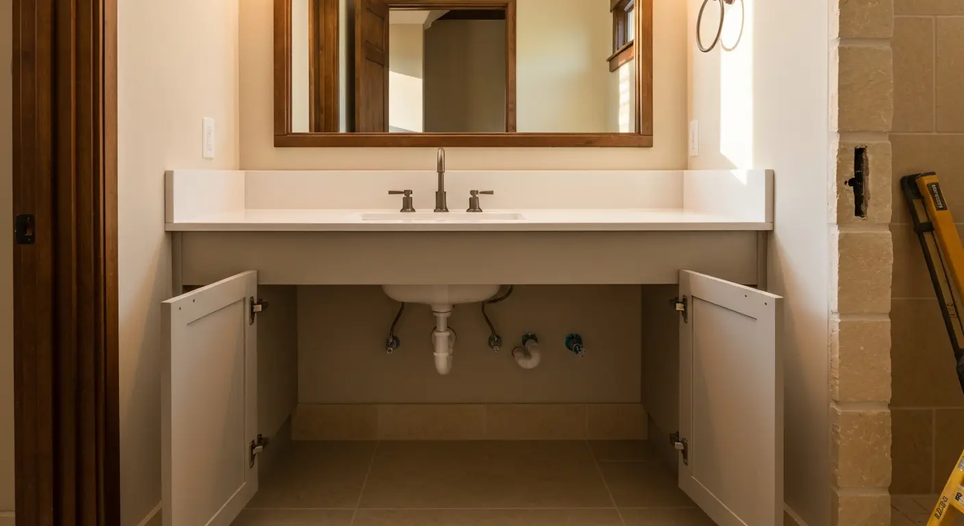 Bathroom vanity installation