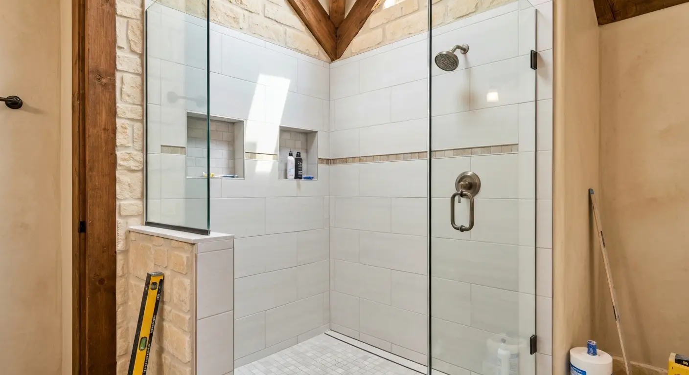 Shower installation in Helotes bathroom