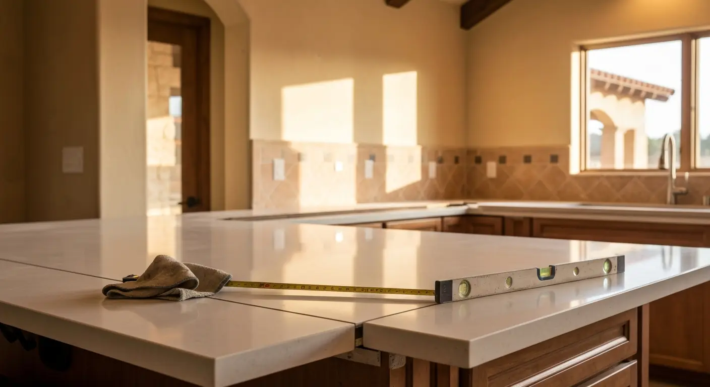 Quartz countertop installation