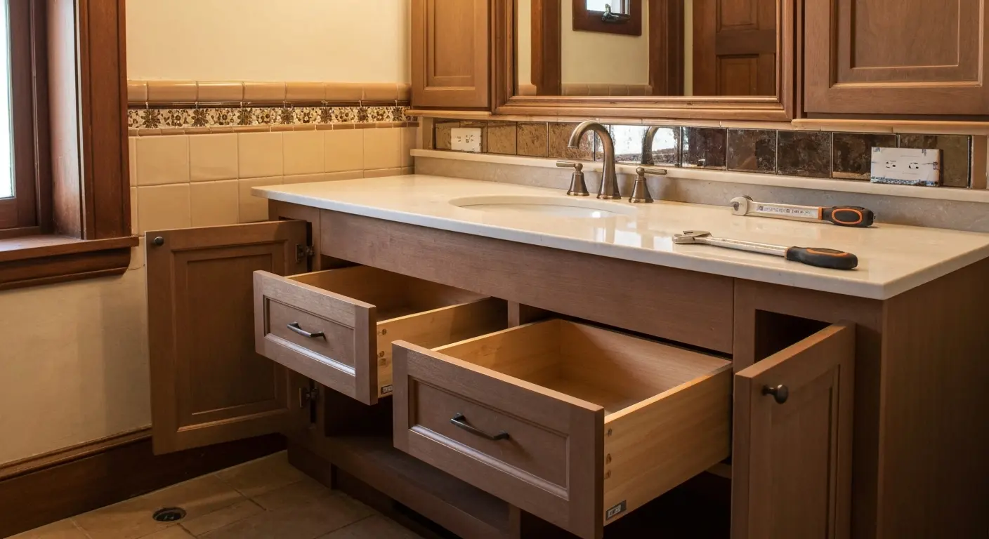 Bathroom vanity installation project