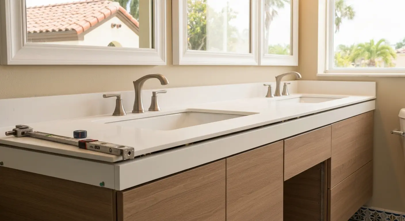 Bathroom vanity and fixture installation