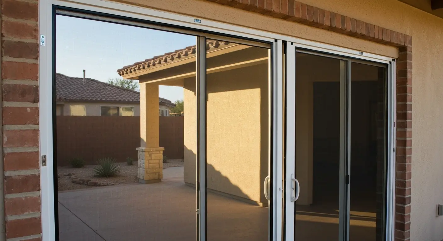 Solar screen on patio sliding doors