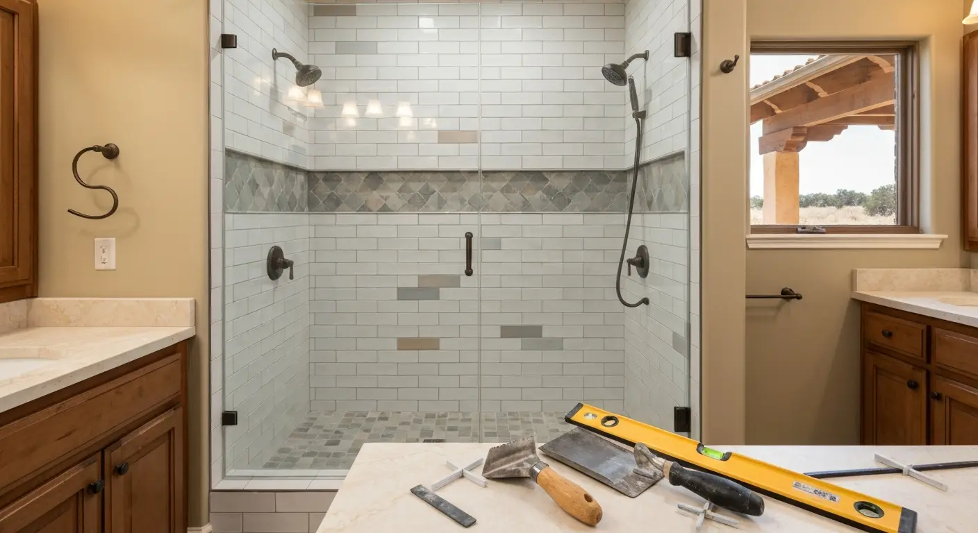 Custom tile shower installation