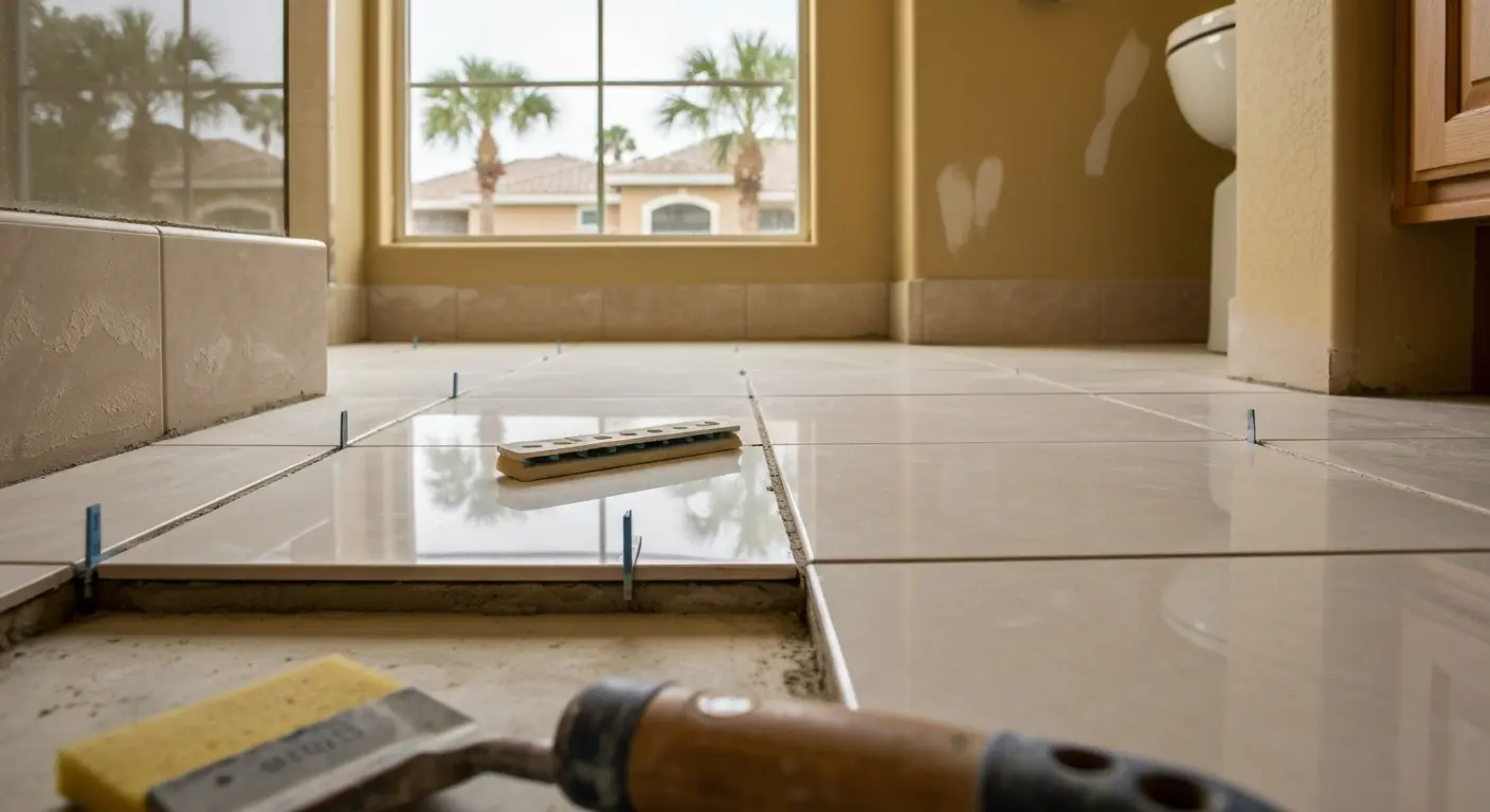 Bathroom flooring installation