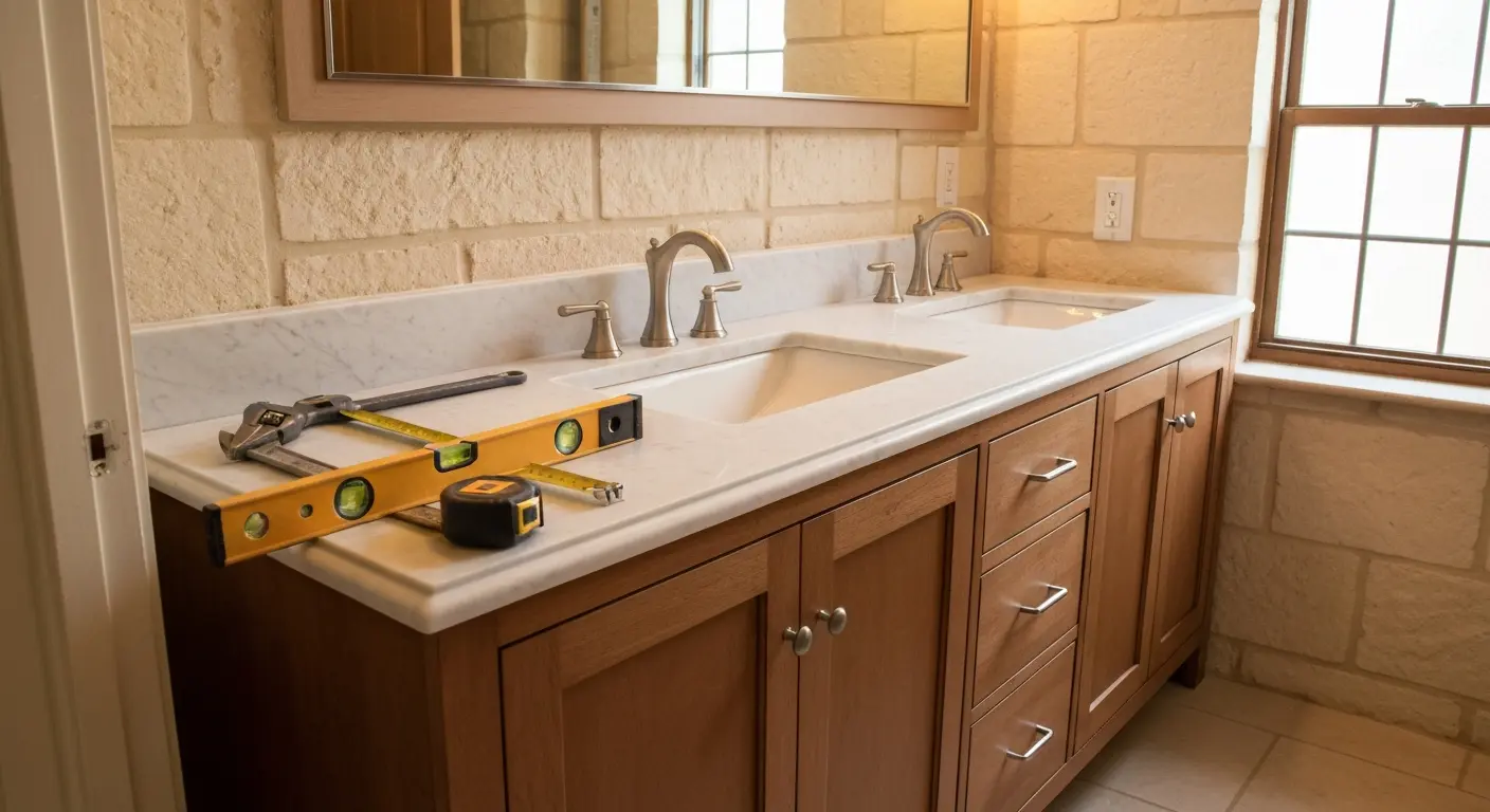 Bathroom vanity installation