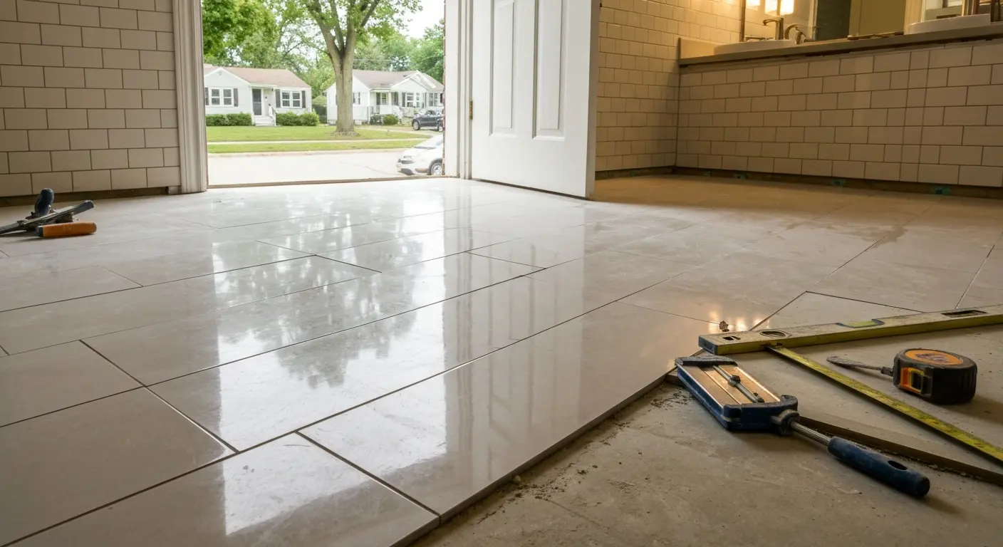 Bathroom flooring installation