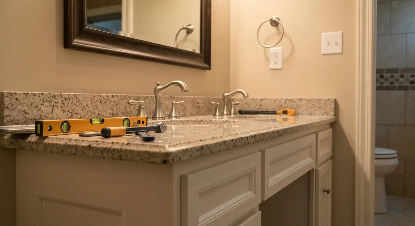 Bathroom vanity installation in Schertz