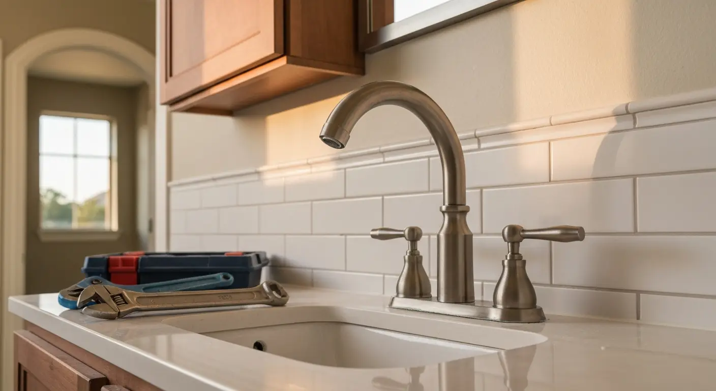 Fixture installation in bathroom