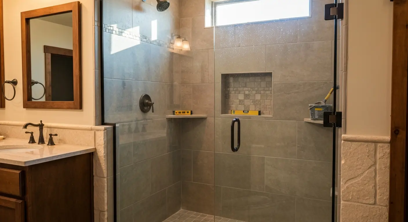 Tile shower installation
