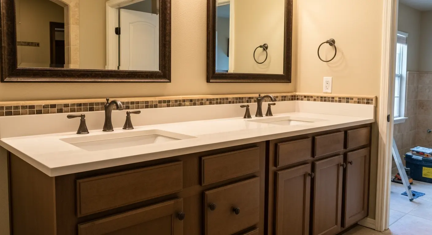 Double vanity installation